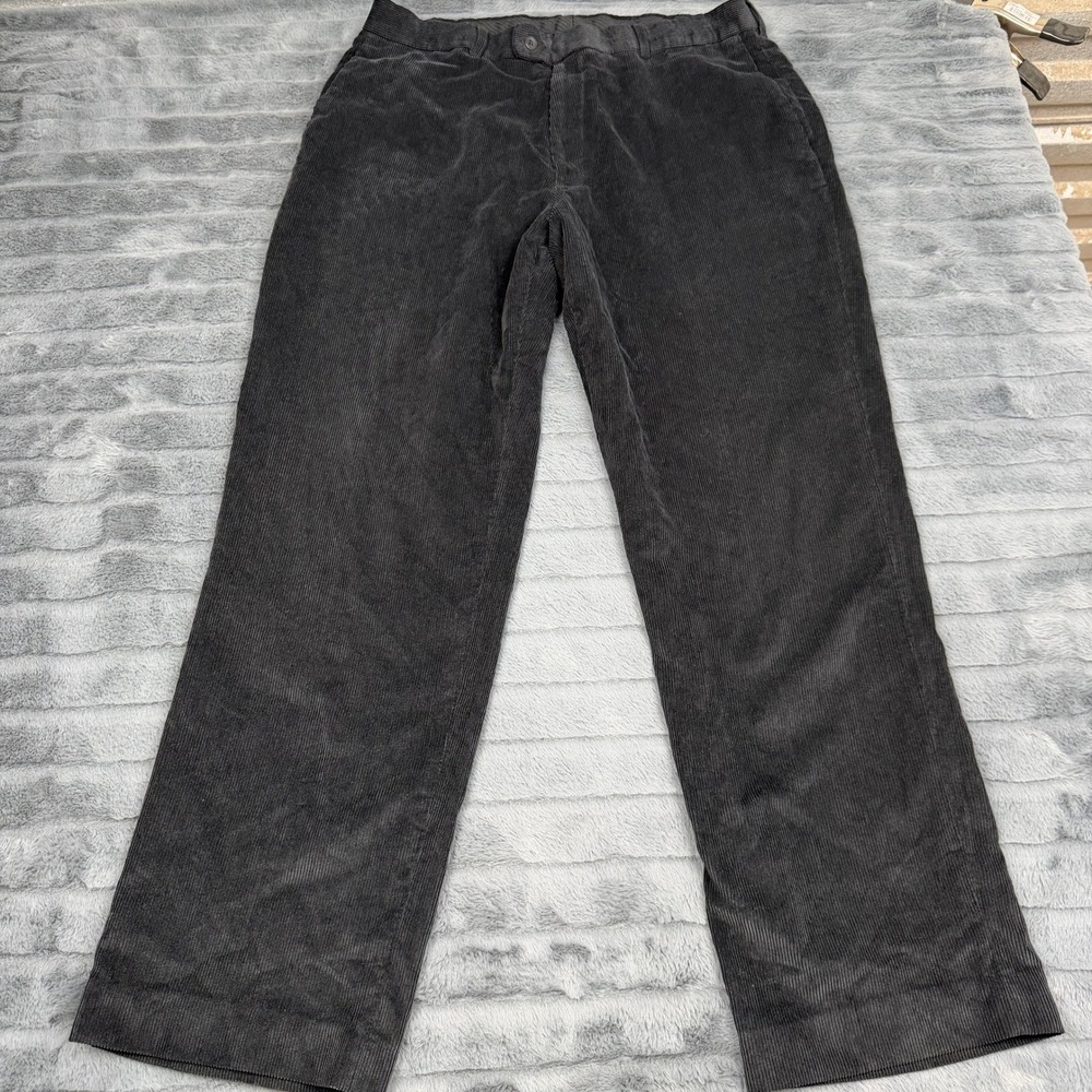 Perry Ellis Portfolio Mens Corduroy Pants 36x30 Dark Gray Straight Leg 13373